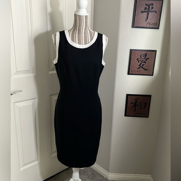 Donna Ricco Dresses & Skirts - Vintage Donna Ricco black n white Sleeveless pencil slit dress size 12